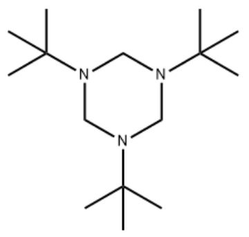 Structure of 1,3,5-tri-tert-butylhexahydro-1,3,5-triazine CAS 10560-39-1