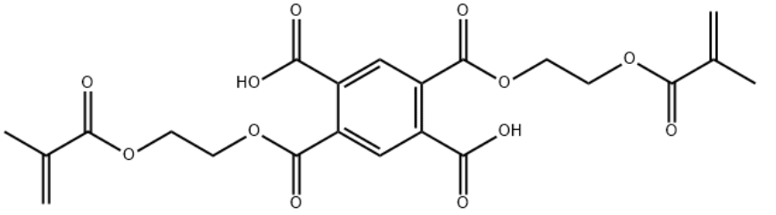 Structure of 1,4-bis[2-[(2-methyl-1-oxoallyl)oxy]ethyl] dihydrogen benzene-1,2,4,5-tetracarboxylate CAS 83418-60-4