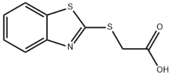 Structure of (2-BENZOTHIAZOLYLTHIO)ACETIC ACID CAS 6295-57-4