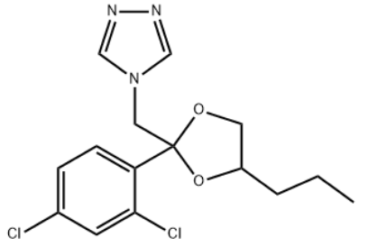 Structure of 4-[[2-(2,4-Dichlorophenyl)-4-propyl-1,3-dioxolan-2-yl]Methyl]-4H-1,2,4-triazole CAS 221132-58-7