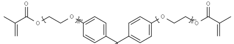 Structure of BISPHENOL A ETHOXYLATE DIMETHACRYLATE CAS 41637-38-1