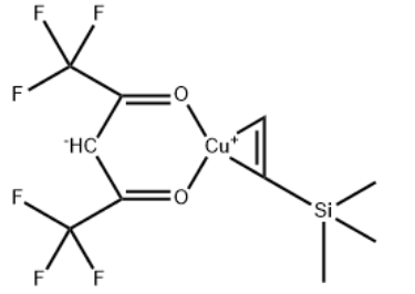 Structure of COPPER I II HEXAFLUOROPENTANEDIONATE - VINYLTRIMETHYLSILANE COMPLEX CAS 139566-53-3
